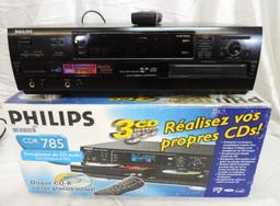 Phillips CDR 785 CD recorder with remote and original box (tested operable).