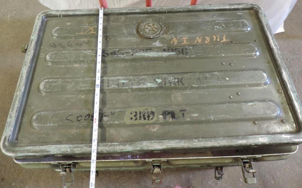 2 31x20" green metal military crates.