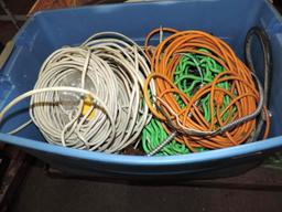 Huge tub of scrap wire/ romex/ extension cords.