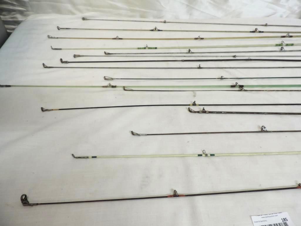 Sixteen 1 piece fishing rods assortment.