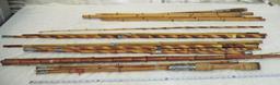 Various bamboo fishing rod parts. West point, Pace Setter and more.
