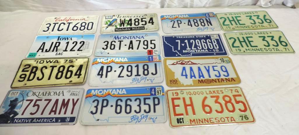 Iowa 1975, Minnesota 1971, Montana plates and more.