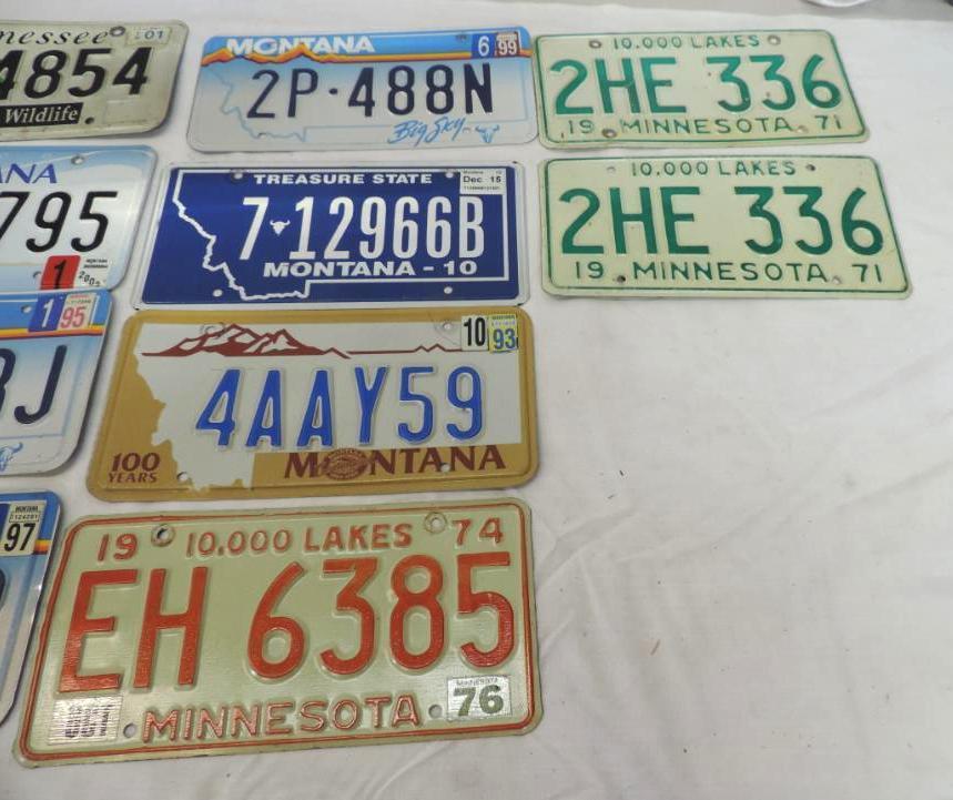 Iowa 1975, Minnesota 1971, Montana plates and more.