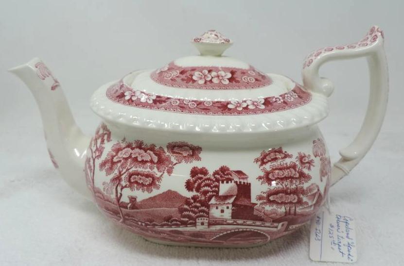 Copeland Spode Tower England red transferware pitcher in excellent condition.