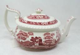 Copeland Spode Tower England red transferware pitcher in excellent condition.