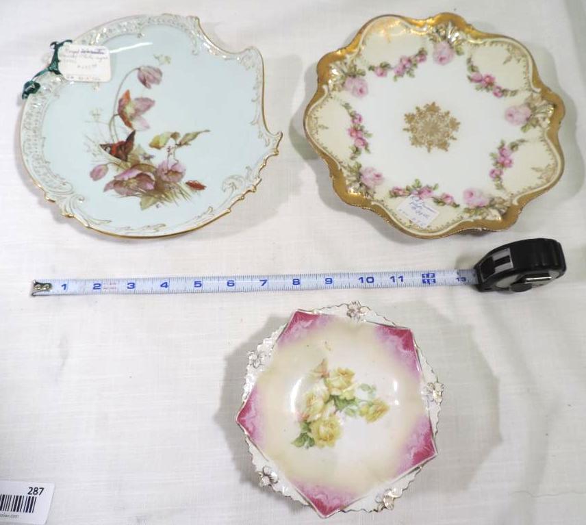 Royal Worcester plate and R.S Prussia plates.