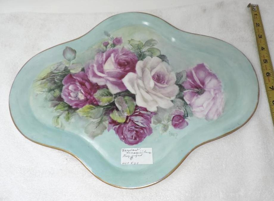 Gorgeous 16x12" Haviland Limoge hand painted tray in excellent condition.