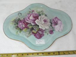 Gorgeous 16x12" Haviland Limoge hand painted tray in excellent condition.