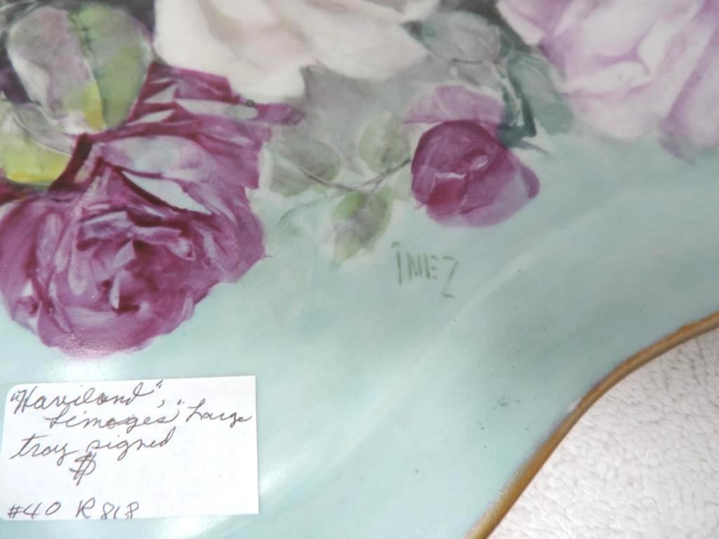 Gorgeous 16x12" Haviland Limoge hand painted tray in excellent condition.