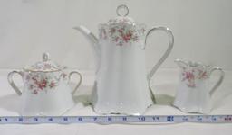 Beautiful Hutschenreuther Germany pitcher, creamer and sugar set.