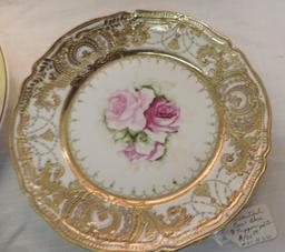 Royal Daulton, Nippon and Limoge hand painted plates lot.