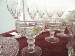 5-8" Waterford wine glasses, 5-6" Waterford glasses(1 is chipped), Heisey and more lot.