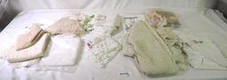 Large lot of lace tableclothes and embroidery.