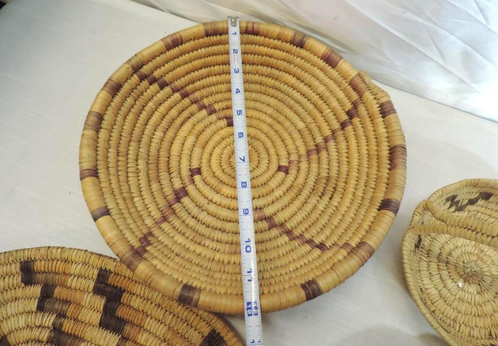 4 Papago native woven baskets in excellent condition.