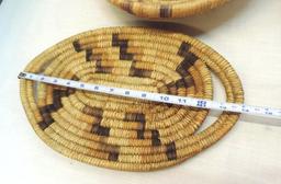 4 Papago native woven baskets in excellent condition.