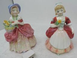5 Royal Daulton figurines, all are in good condition.