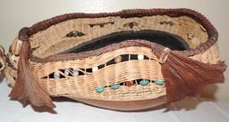 Two southwestern style hand made baskets.