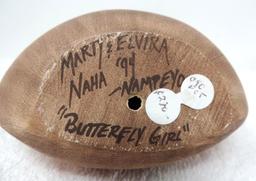 Signed Marty & Elvira Naha Nampeyo butterfly girl pottery.