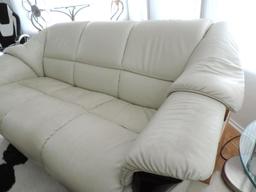 Ekornes Stressless white leather couch.