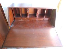 Antique 30x17x40" drop front writing desk.