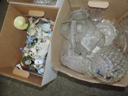 7 boxes of antique glassware.