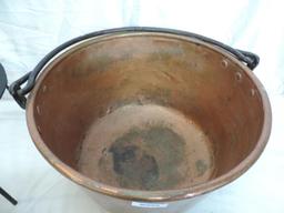 Killer hand hammered circa 1880'S copper apple butter pot.