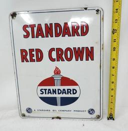 Original porcelain Standard Oil Red Crown sign.