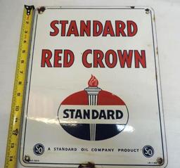 Original porcelain Standard Oil Red Crown sign.