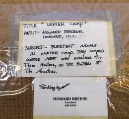 Original Acrylic Winter Camp by Howard Breene