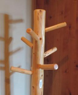 Nice aspen wood coat rack.