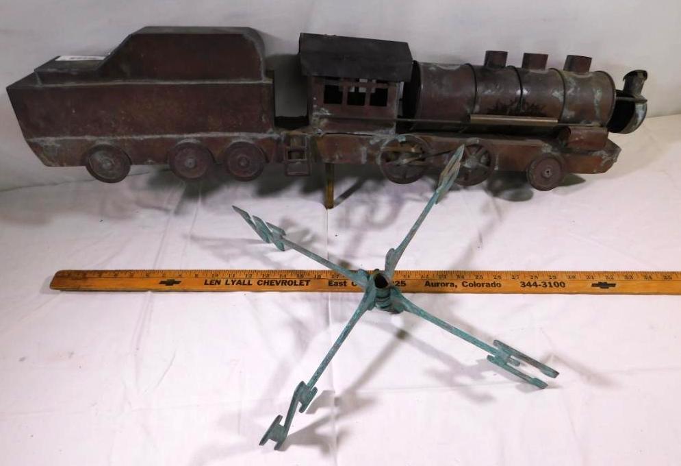 Killer Folk art railroad locomotive weathervane