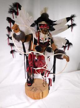 Artist signed Hopi Kachina "Hoop Dancer" carving