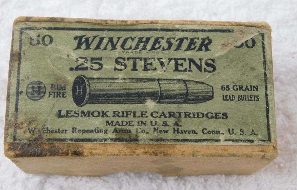 Winchester 25 Stevens rimfire ammunition