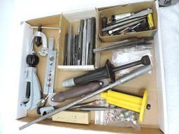 Rigid pipe cutter and tool assortment.