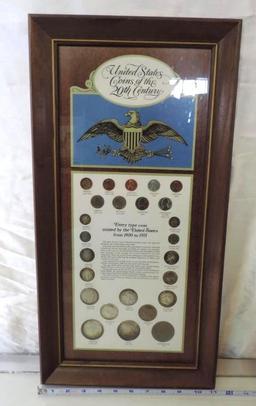 United States coins of the 20th century display.