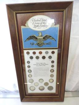 United States coins of the 20th century display.