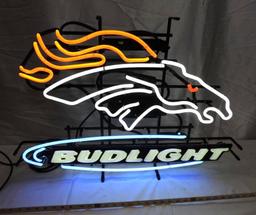 Denver Broncos Bud Light neon sign.