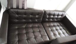 Leather couch and loveseat.