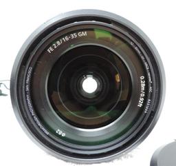 Sony FE 2.8/16-35 GM E-mount lens.