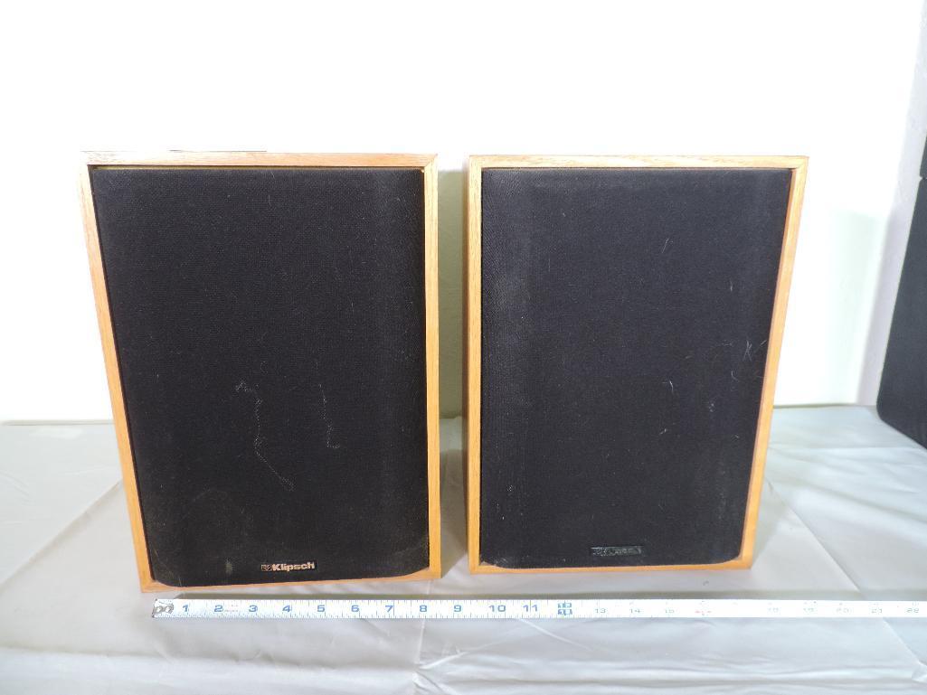 Klipsch KG1.5 light oak speakers.