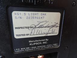 Klipsch KG1.5 light oak speakers.