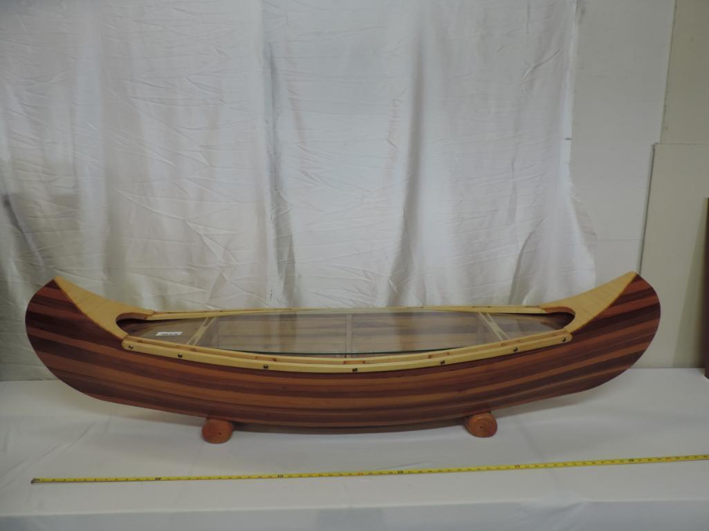 Gorgeous hand made canoe coffee table.