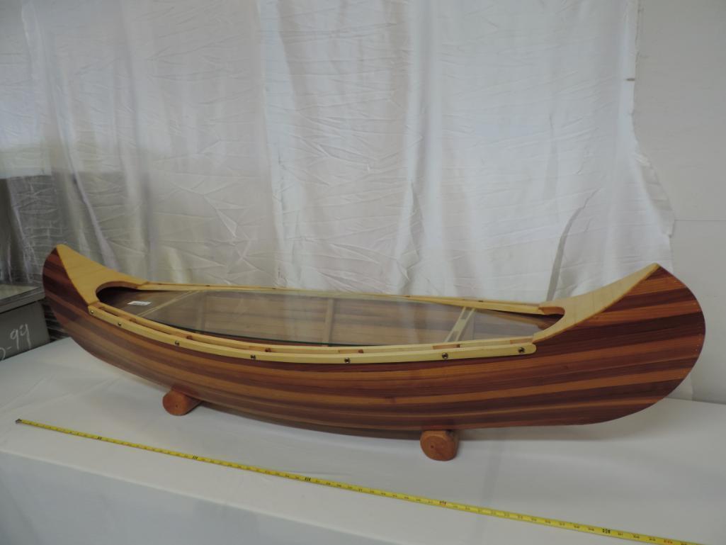 Gorgeous hand made canoe coffee table.