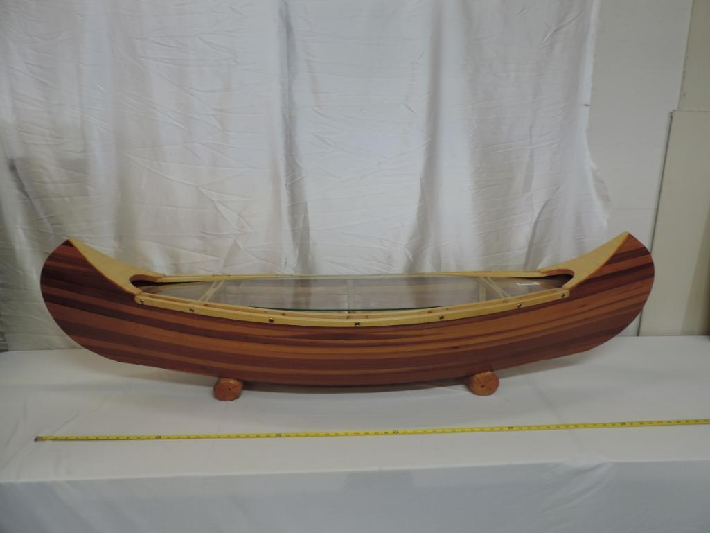 Gorgeous hand made canoe coffee table.
