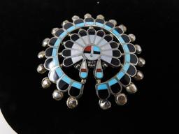 Zuni Artist signed belt buckle