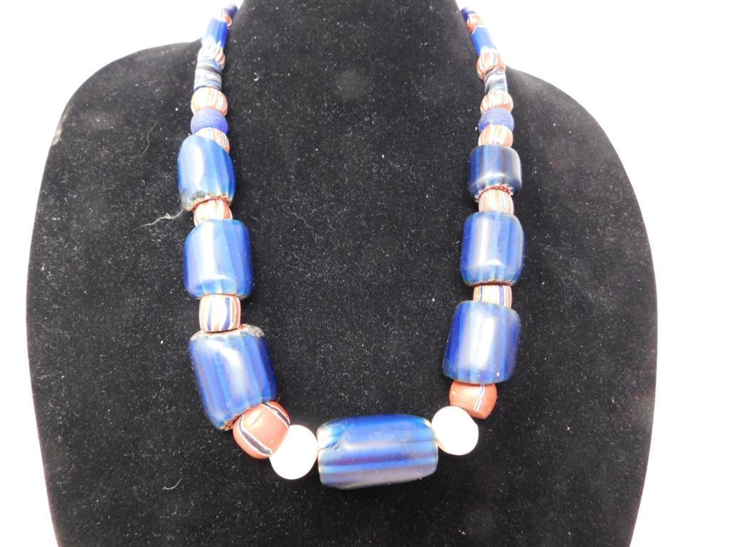 1800's Chevron bead trade necklace