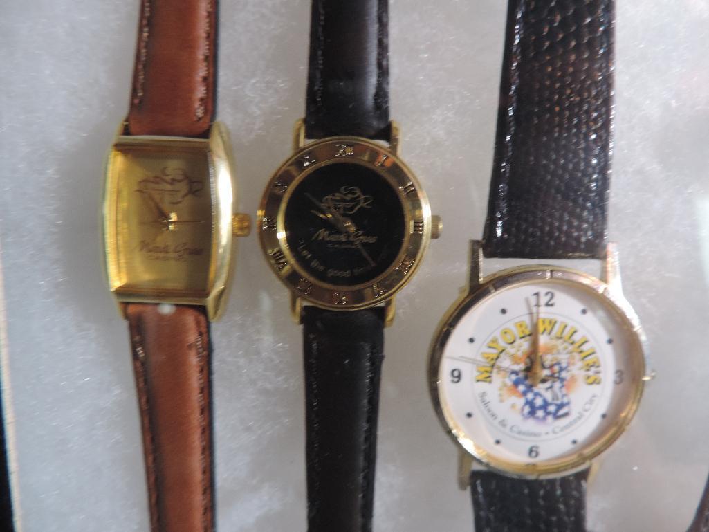 Casino watch assortment with display.