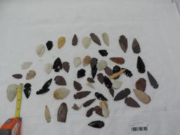 Assortment of arrowheads.