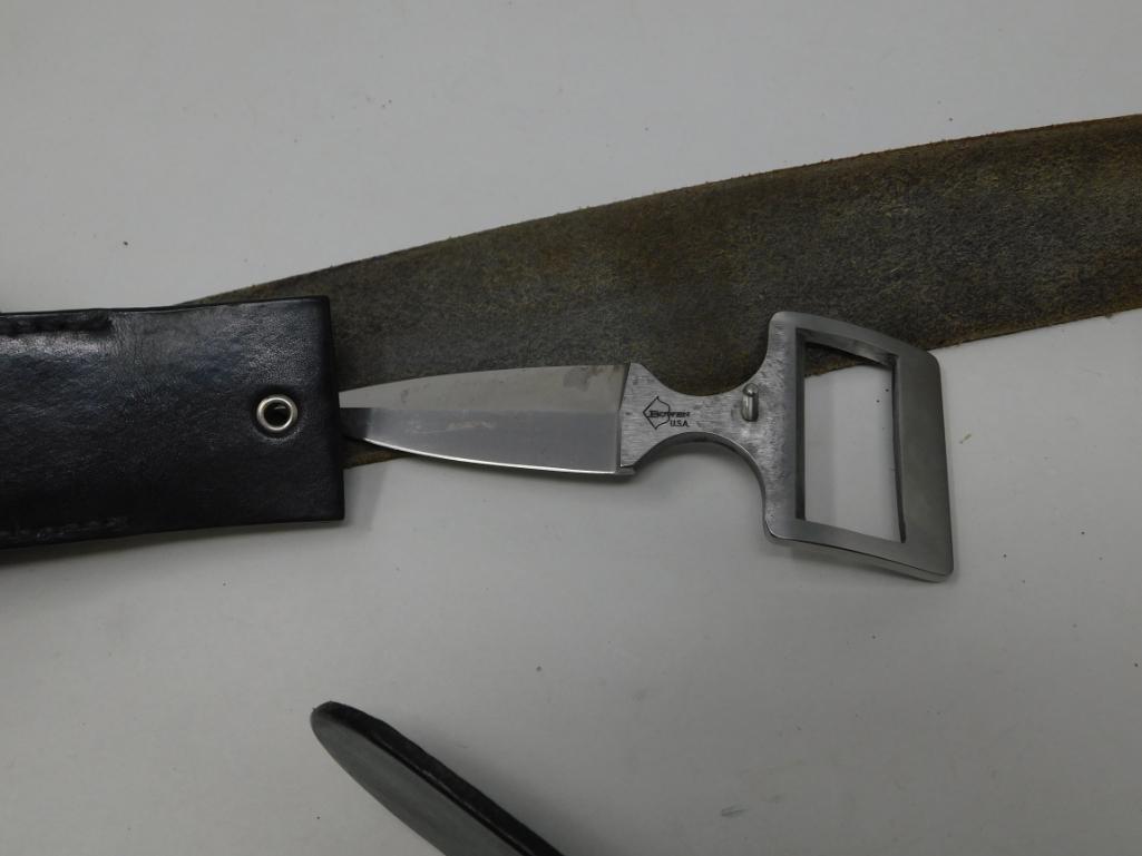 Bowen hidden push knife belt