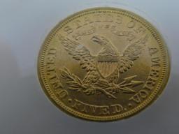 1881 US Five dollar Liberty Head gold coin